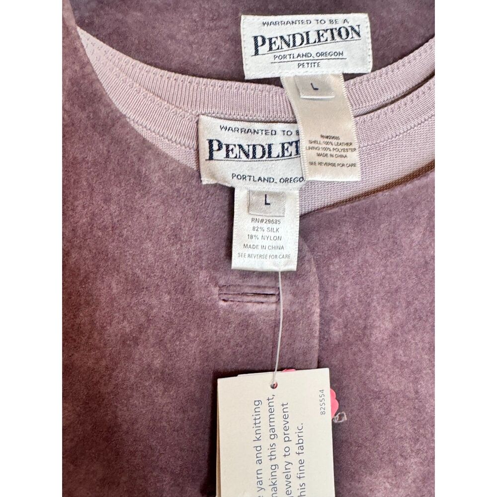 NWT Vintage Pendleton Suede Coat & Matching Top Set Women's Large Purple - Picture 3 of 5